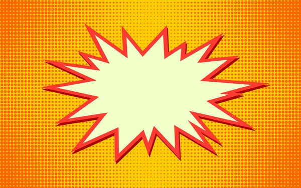 Explosie Vectorillustratie Retro Pop Art Tekstballon Met Stippen Comic Book — Stockvector