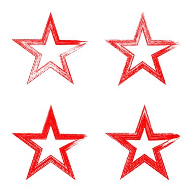 Red Star logosu, işareti. Simgeler için yıldız kümesi, rozet