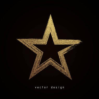 Altın yıldız logo. Altın işareti. Lüks rozeti