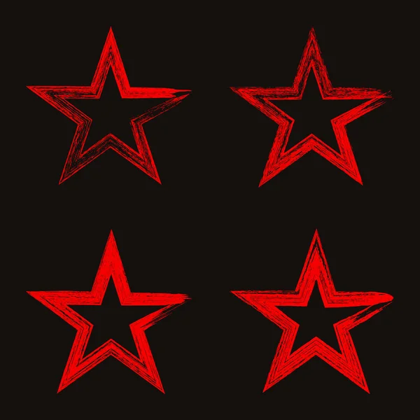 Logo Estrella Roja Firma Conjunto Estrellas Para Iconos Insignias — Vector de stock
