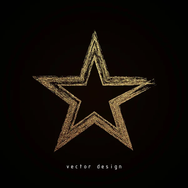 Logo Estrella Oro Signo Dorado Brillante Insignia Lujo — Vector de stock
