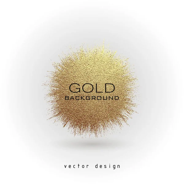 Smear Gold Paint Vector Golden Spot Brush Abstract Glittering Texture — Stock Vector