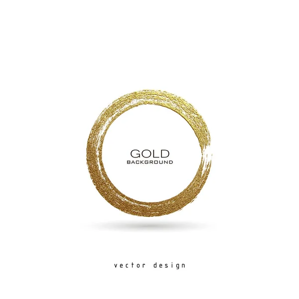 Quadro Dourado Redondo Fundo Branco Circle Fronteira Vintage Luxo Etiqueta — Vetor de Stock