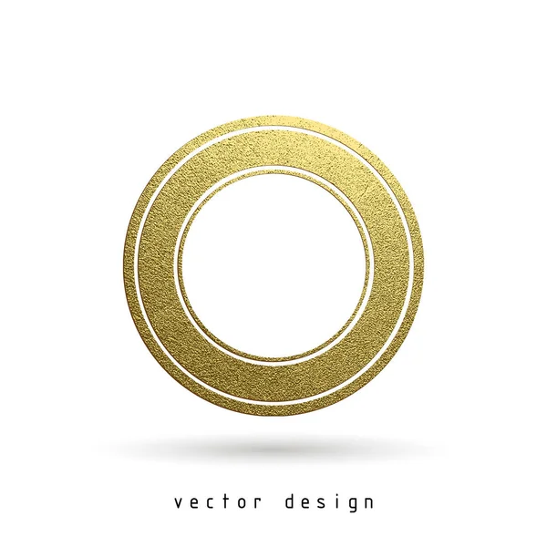 Vector Illustration Gold Rubber Stamp Luxury Golden Vintage Border — Stock Vector