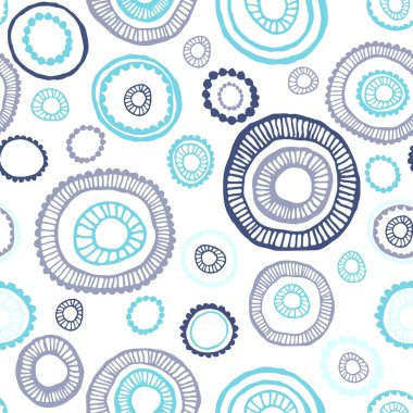 Vektör çizim. Dikişsiz el desen daireler ile çekilmiş, renkli. Arka plan.