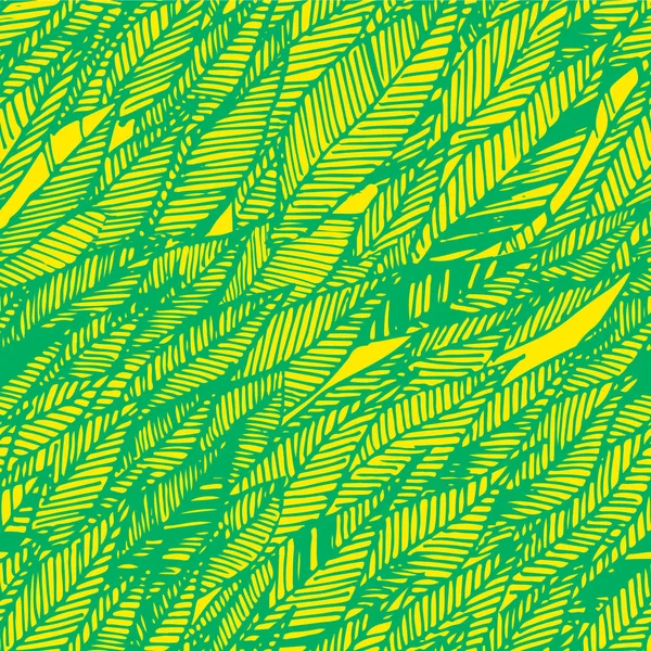 Рисунок Листьев Текстурой Каракулей Бесшовный Векторный Фон — стоковый вектор