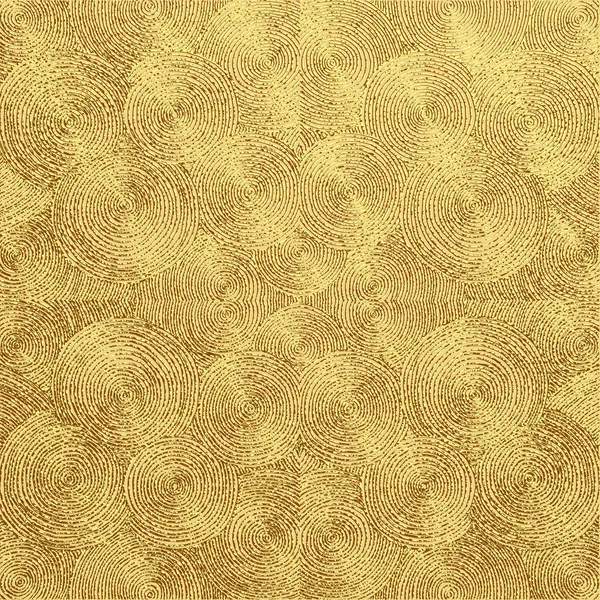 Goldvektorillustration Goldenes Handgezeichnetes Muster Mit Kreisen Abstrakter Hintergrund — Stockvektor