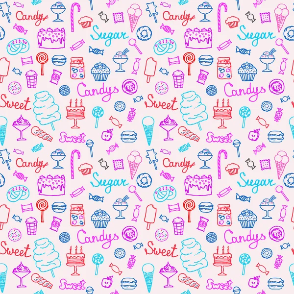 Colorful Ice Cream Icons Set Sketch Style Hand Drawn Vector — Stock Vector
