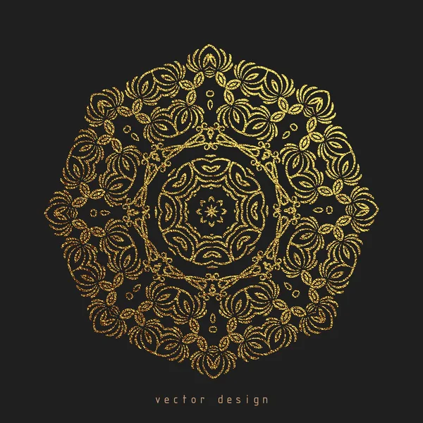 Gold Dekorative Blume Mandala Goldener Jahrgang Ethnische Elemente Orientalisches Muster — Stockvektor