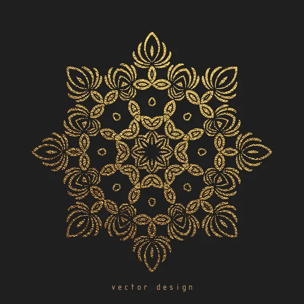 Altın Dekoratif Çiçek Mandala Altın Vintage Etnik Öğe Oryantal Desen — Stok Vektör