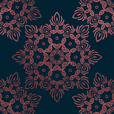 Pembe dekoratif Mandala. Rose kuvars Vintage, etnik öğe. Oryantal desen vektör çizim düğün davetiyeleri, tebrik kartları için. Islam, Arap, Hint, Türk pakistan Çin motifleri