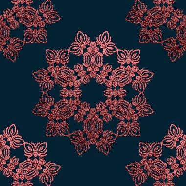 Pembe dekoratif Mandala. Rose kuvars Vintage, etnik öğe. Oryantal desen vektör çizim düğün davetiyeleri, tebrik kartları için. Islam, Arap, Hint, Türk pakistan Çin motifleri