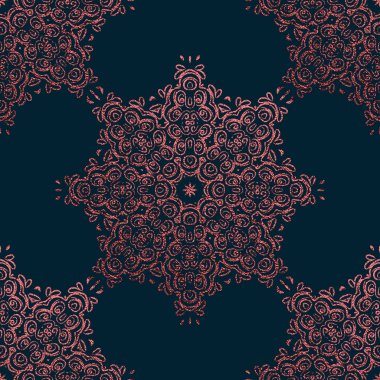 Pembe dekoratif Mandala. Rose kuvars Vintage, etnik öğe. Oryantal desen vektör çizim düğün davetiyeleri, tebrik kartları için. Islam, Arap, Hint, Türk pakistan Çin motifleri