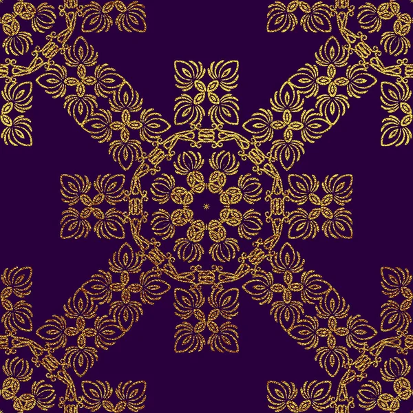 Mandala Decorativa Dorada Golden Vintage Elemento Étnico Patrón Oriental Ilustración — Archivo Imágenes Vectoriales