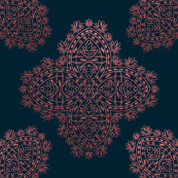 Rosa Dekoratives Mandala Rosenquarz Jahrgang Ethnisches Element Orientalisches Muster Vektorillustration — Stockvektor