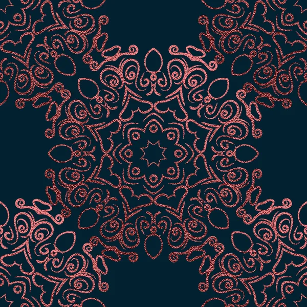 Rosa Dekoratives Mandala Rosenquarz Jahrgang Ethnisches Element Orientalisches Muster Vektorillustration — Stockvektor