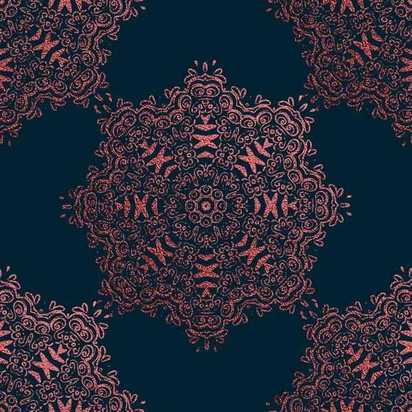 Rosa Dekoratives Mandala Rosenquarz Jahrgang Ethnisches Element Orientalisches Muster Vektorillustration — Stockvektor