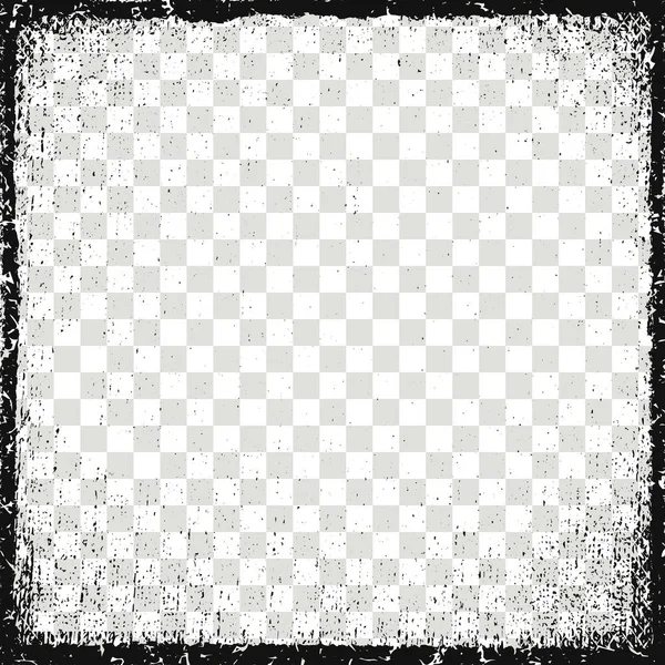 ベクトルの図 イメージのフレーム グランジ効果汚れ 苦痛のテクスチャ 透明な背景に分離された黒の境界線 — ストックベクタ