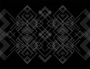 Tek renkli geometrik logo, amblem veya sınır. Kesintisiz geometrik arka plan. İş işareti, logo, etiket, Insignia. Vektör tasarım öğesi