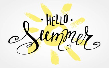 Yazı Merhaba yaz. Elle çizilmiş Amazing. El yazısı yaz poster. Tasarım öğesi Mevsimlik afiş, t-shirt, kartları için. Vektör çizim