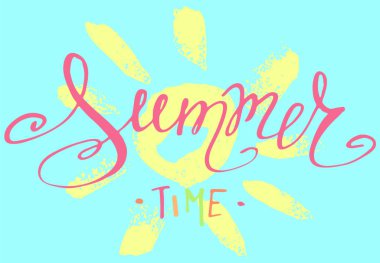 Yazı yaz saati. Elle çizilmiş Amazing. El yazısı yaz poster. Tasarım öğesi Mevsimlik afiş, t-shirt, kartları için. Vektör çizim