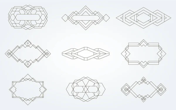 Set Von Vektor Trendigen Geometrischen Symbolen Geometrische Zeichen Beschriftungen Und — Stockvektor