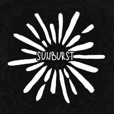 Güneş patlaması. Son moda el retro sunburst çekilmiş. Patlama ışınları tasarım öğeleri. Vektör çizim