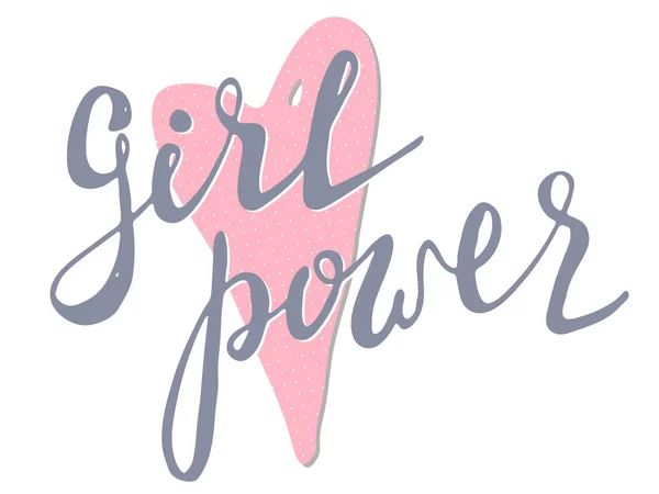 女の子パワー株価 Grl Pwr の手描きのレタリング 女性の権利 フェミニズムのシンボル ベクトルの図 ポスター シャツ ポストカード印刷としても使えます — ストックベクタ