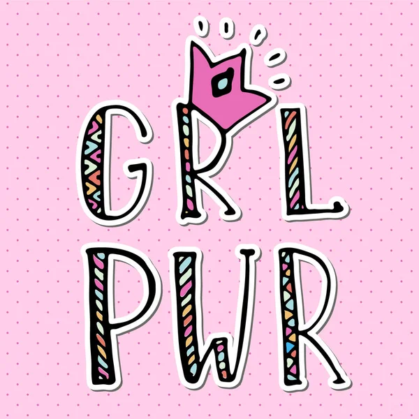Girl Power Offerte Grl Pwr Hand Getekende Letters Womens Recht — Stockvector