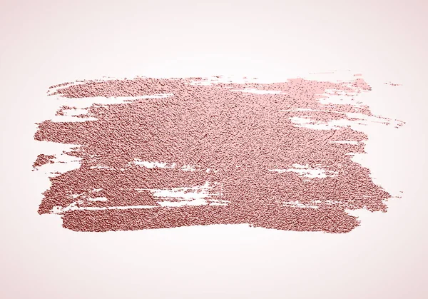 Altın gül boya fırça darbesi, ışıltı arka plan. Pembe altın pırıltılı sanat dokulu. El grunge boya çekilmiş. Vektör çizim
