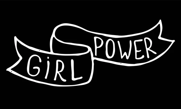 Kutipan Kekuatan Gadis Grl Pwr Tangan Ditarik Huruf Slogan Wanita - Stok Vektor