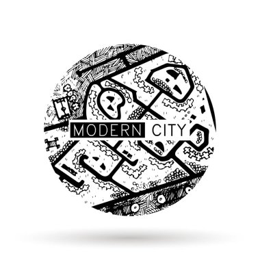 Mimari mürekkep arka plan, inşaat logo doodle ile eşleştirir. Tasarım öğesi için bir bina, mimari, tasarım, geliştirme şirketi. El çizilen çerçeve. Vektör çizim