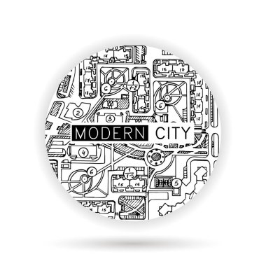 Mimari mürekkep arka plan, inşaat logo doodle ile eşleştirir. Tasarım öğesi için bir bina, mimari, tasarım, geliştirme şirketi. El çizilen çerçeve. Vektör çizim