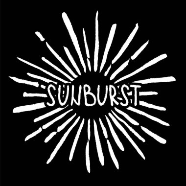 Güneş patlaması. Son moda el retro sunburst çekilmiş. Patlama ışınları tasarım öğeleri için logo, etiket, damga, t gömlek, afiş, amblem. Vektör çizim