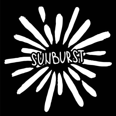 Güneş patlaması. Son moda el retro sunburst çekilmiş. Patlama ışınları tasarım öğeleri için logo, etiket, damga, t gömlek, afiş, amblem. Vektör çizim
