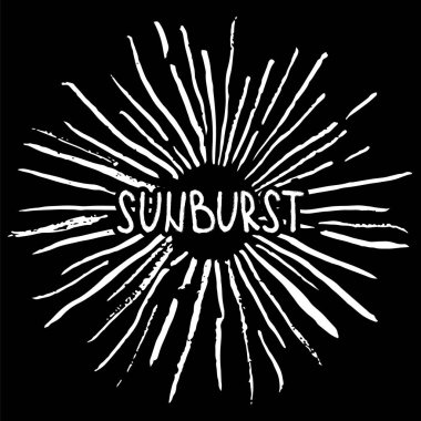 Güneş patlaması. Son moda el retro sunburst çekilmiş. Patlama ışınları tasarım öğeleri için logo, etiket, damga, t gömlek, afiş, amblem. Vektör çizim