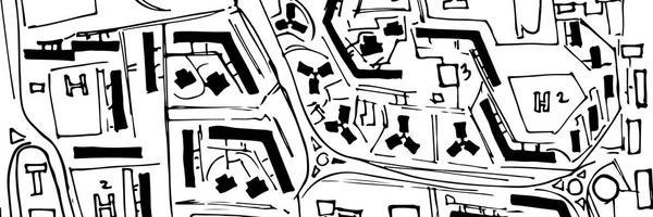 Контекстна Карта Міста Doodle Міський Архітектурний План Інженерний Малюнок Карта — стоковий вектор