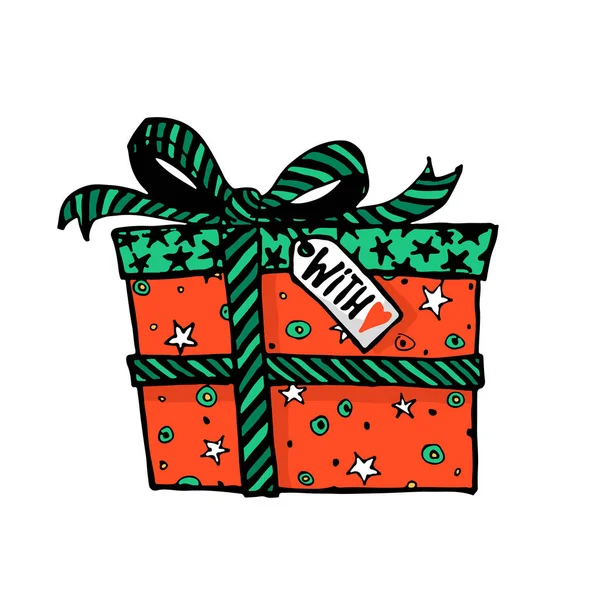 Цвет Каракулей Икона Рождества Милый Ручной Рисунок Элемента Дизайна Рождеством — стоковый вектор