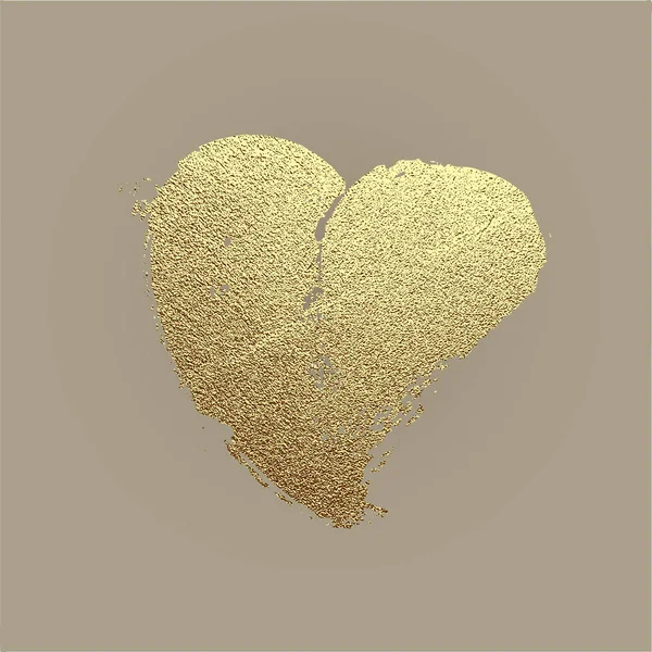 Hart Goud Folie Glitter Pictogram Voor Luxe Valentijn Bruiloft Verjaardag — Stockvector