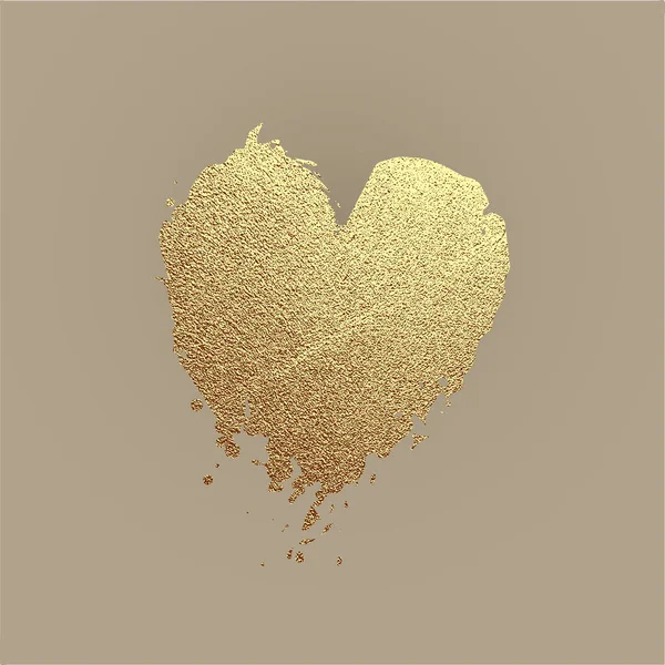 Icono Brillo Lámina Oro Corazón Para Tarjeta Felicitación Lujo San — Vector de stock