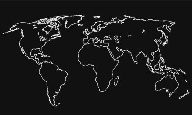 Doodle Dünya Haritası kroki. Gezegen Earth kroki