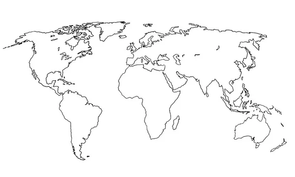 Esboço do mapa do mundo Doodle. Planeta Terra esboço — Vetor de Stock