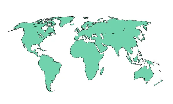 涂鸦世界地图草图。行星地球草图 — 图库矢量图片