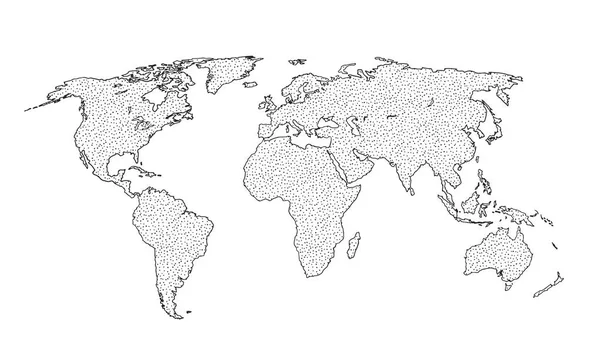 Esboço do mapa do mundo Doodle. Planeta Terra esboço —  Vetores de Stock