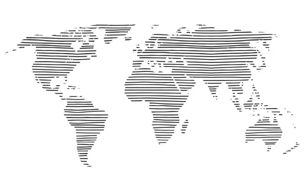 Doodle mapa świata szkic. Planeta Ziemia-szkic — Wektor stockowy