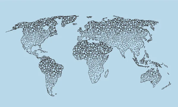 Doodle mapa świata szkic. Planeta Ziemia-szkic — Wektor stockowy