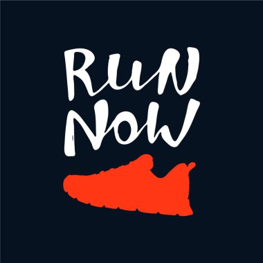 Motivasyon illüstrasyon çalıştırın. Spor tipografisi