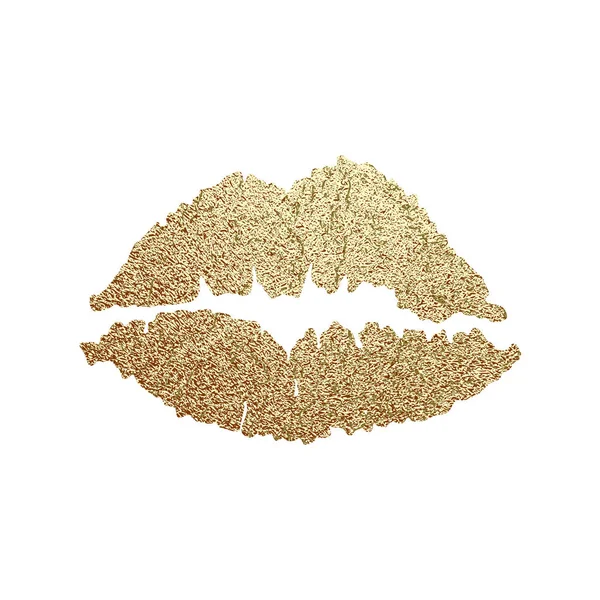 Goldene Lippen Illustrationsvektor — Stockvektor