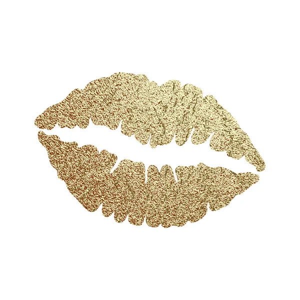 Goldene Lippen Illustrationsvektor — Stockvektor