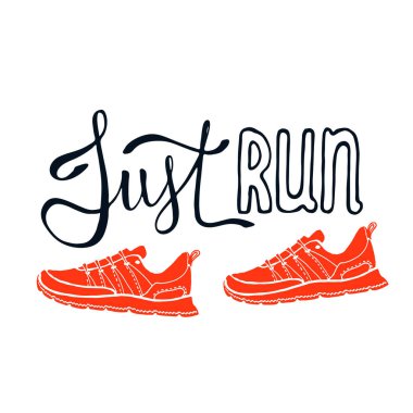 Motivasyon illüstrasyon çalıştırın. Spor tipografisi